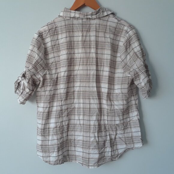 George Classics 100% Cotton Plaid Top XL - Picture 4 of 7